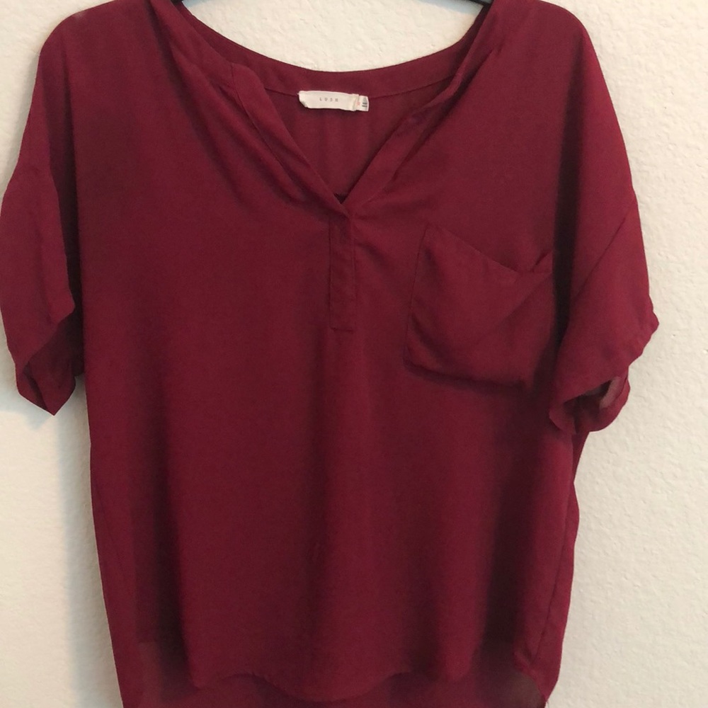 maroon blouse